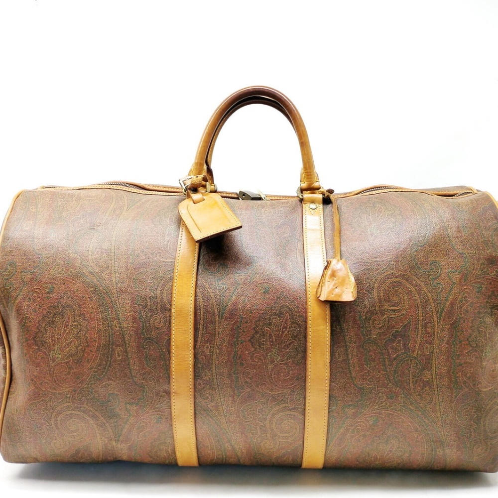 🔥Vintage Etro Milano Paisley Overnight Speedy With Vachetta Leather Trim